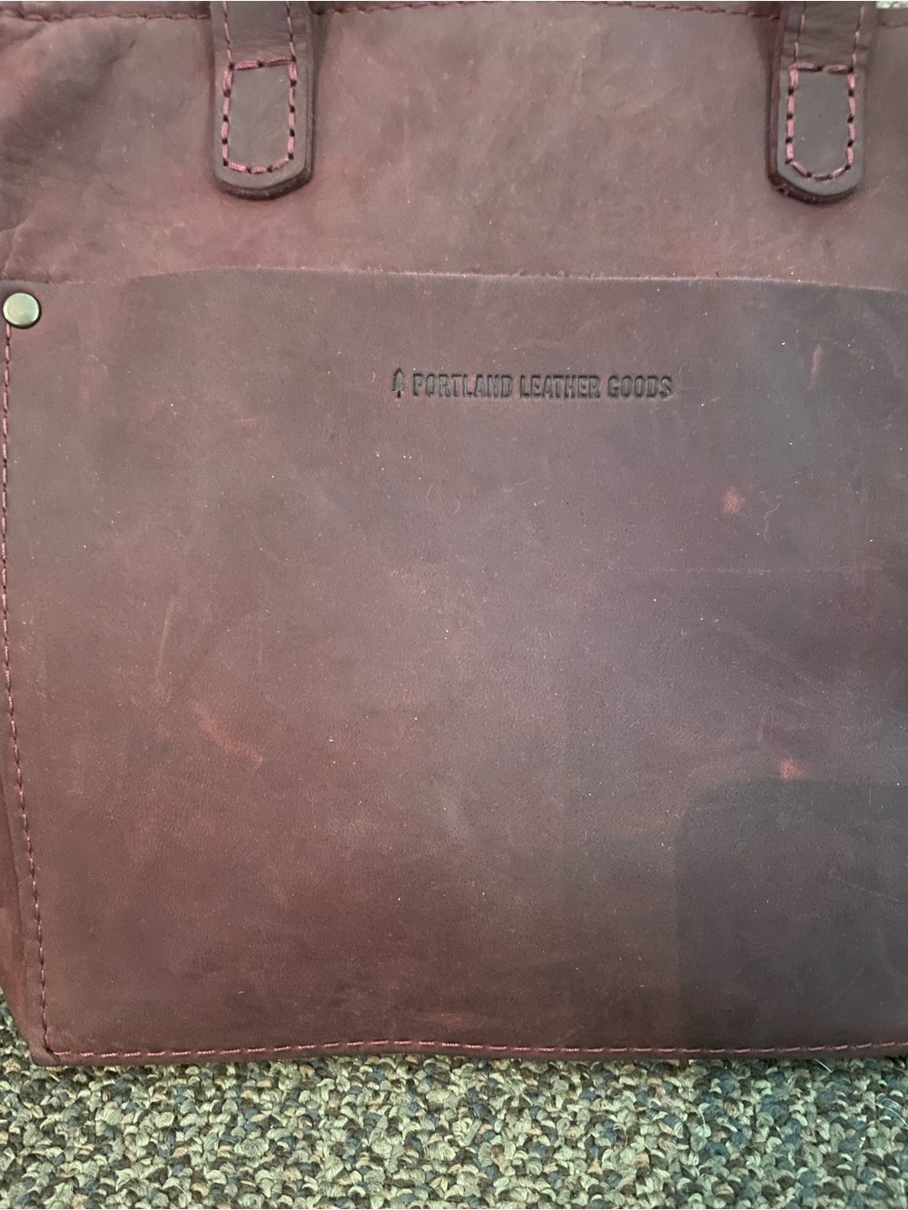 AP Portland Leather mini crossbody tote in Merlot! - Picture 2 of 7